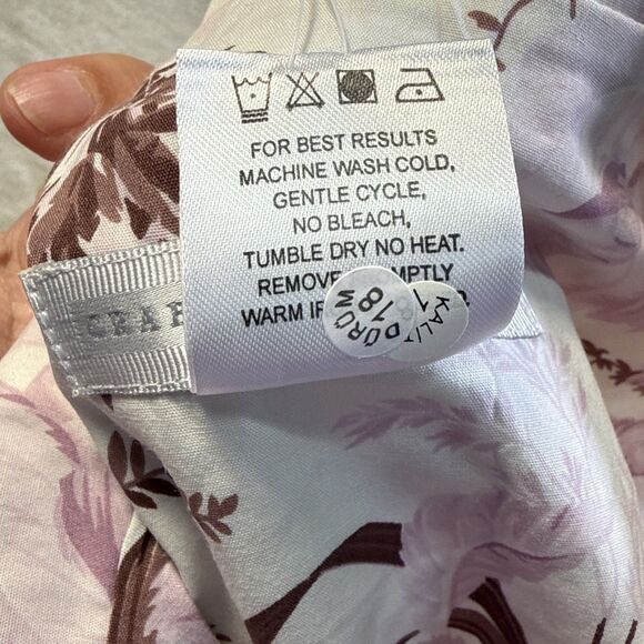 Crabtree & Evelyn Bamboo Vintage Toile Pajama Set S Ruffle Sleepwear NWT - Picture 9 of 16